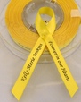 Personalised Funeral Ribbon - 10mm Daffodil ribbon with Waterproof Black print