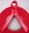 Personalised Memorial Ribbon - Red ribbon with Metallic Gold print
